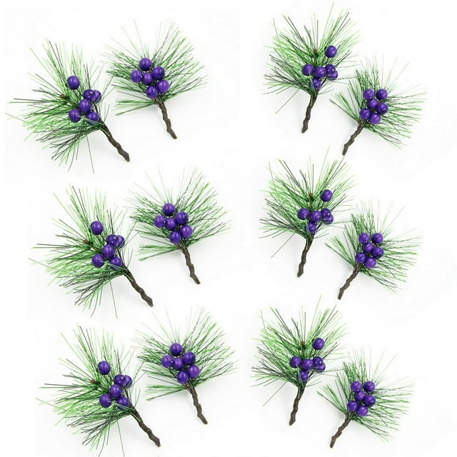 Mini Simulation Plastic Foam Pine Needles Christmas DIY Cane Circle Wreath Decoration