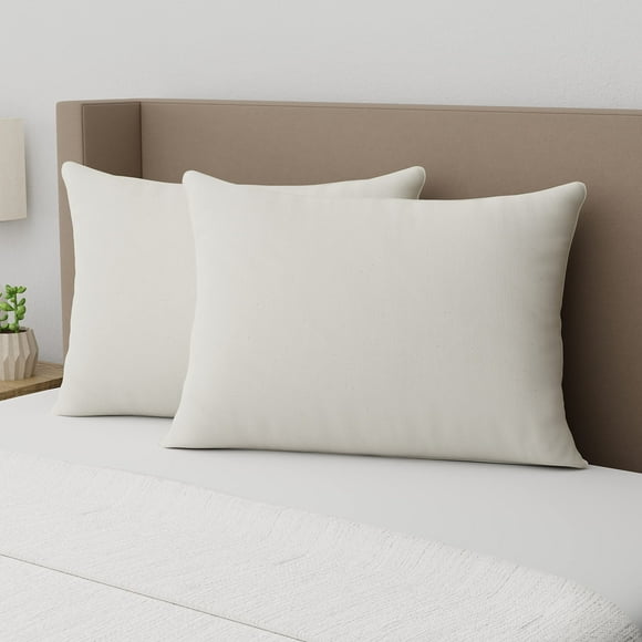 AllerEase 100% Organically Grown Soft Cotton Top Odor Neutralizing Allergy Defense Fabric Bed Pillow Naturally Breathable, Hypoallergenic Fiberfill Machine Washable, Std