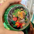thumbnail image 4 of Festival Lion Green - Artisan Craft Inside Painted Glass Ornament with Premium Gift Box Handmade for Home or Office Perfect for Halloween, Thanksgiving, Christmas, 4 of 15