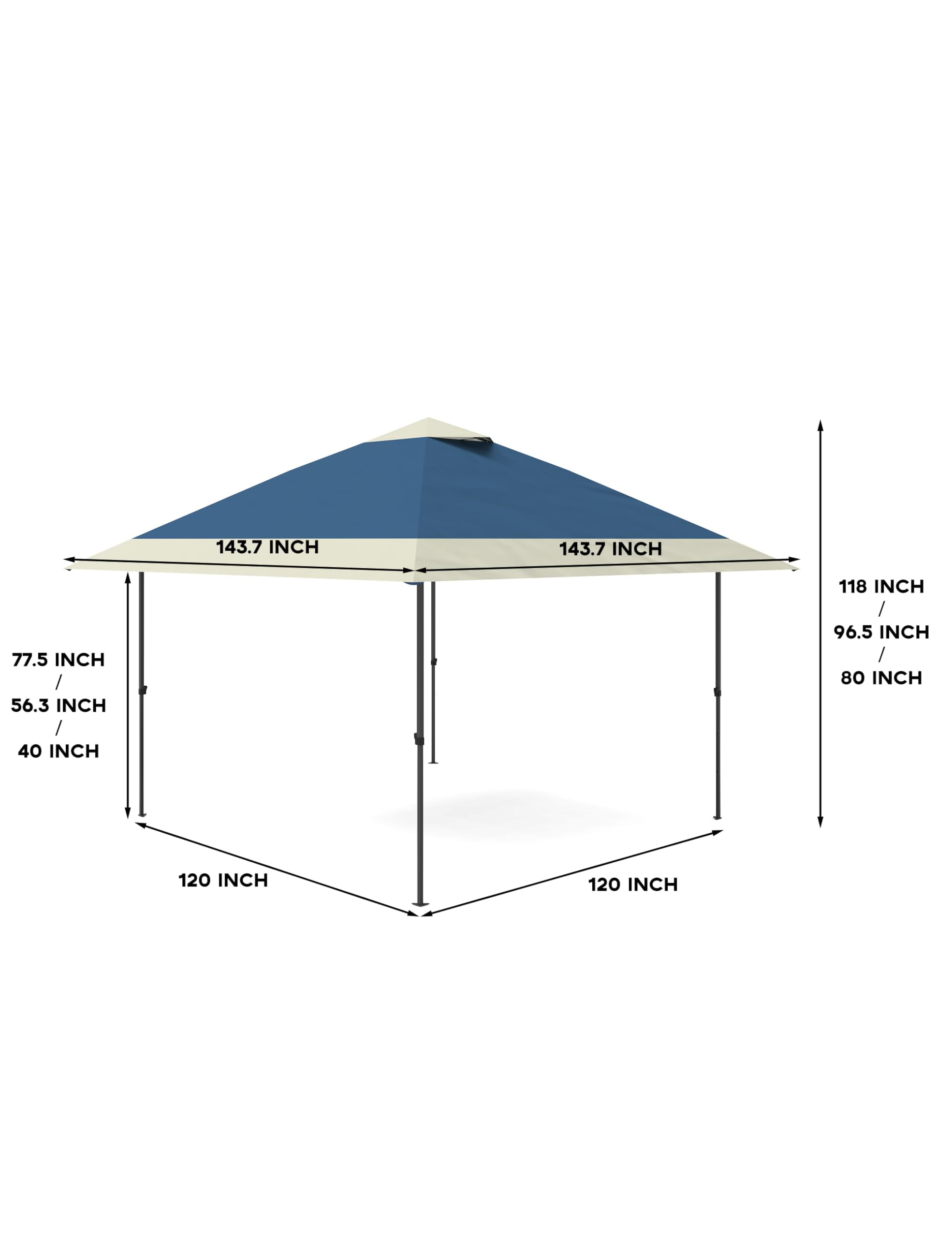 12'x12' Gazebo Tent Outdoor Gazebo Canopy Shelter with Mosquito Netting for Lawn,Garden,Backyard