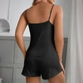 thumbnail image 4 of ylioge Womens Short Pajama Sets 2 Piece Lightweight Solid Color Sleeveless Tank Tops Wide Leg Shorts Breathable Homewear Sleepwear Pajamas Outfits Set, 4 of 5