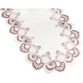 thumbnail image 3 of Mauve Rose Jacquard Peacock Tail European Lace Doily, Placemat (14"x26"), 3 of 4