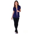 thumbnail image 4 of Simply Ravishing Women's Basic Short Sleeve Hip Length Open Drape Cardigan, Medium, Sage, 4 of 4