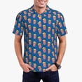 thumbnail image 3 of Balery Cute Popcorn Printed Men’s Short Sleeve Polo Shirt, Midweight Men's Shirt,Golf Polo shirts -3X-Large, 3 of 9