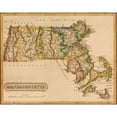 thumbnail image 2 of Vintage Maps 14x12 Black Modern Framed Museum Art Print Titled - Massachusetts 1817, 2 of 4