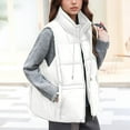 thumbnail image 6 of YOIAVAIOY Womens Quilted Puffer Vests Drawstring Collar Zip Up Sleeveless Down Jackets Fall Winter Casual Outerwear Vest with Pockets White M, 6 of 9