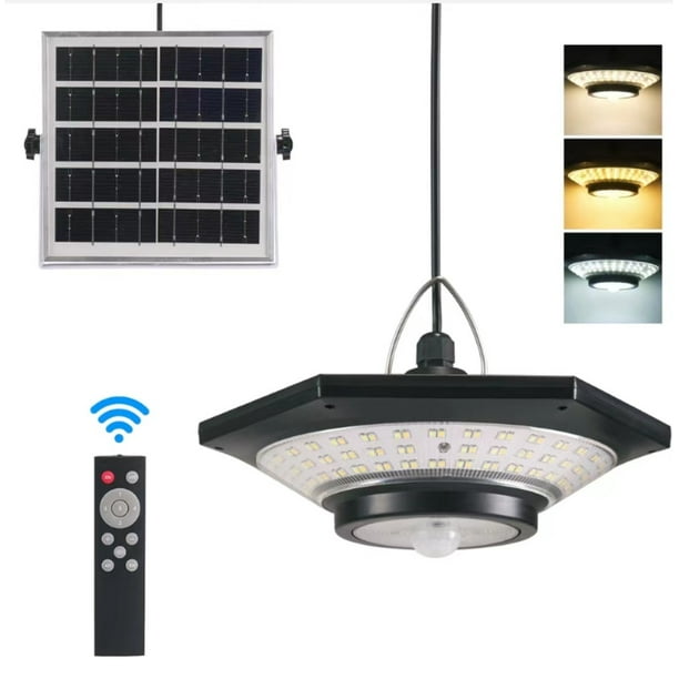 Lámpara colgante alimentada por energía solar con una o dos luces de garaje de cuatro hojas, divididas en luces de calle de doble cabezal para jardín y patio