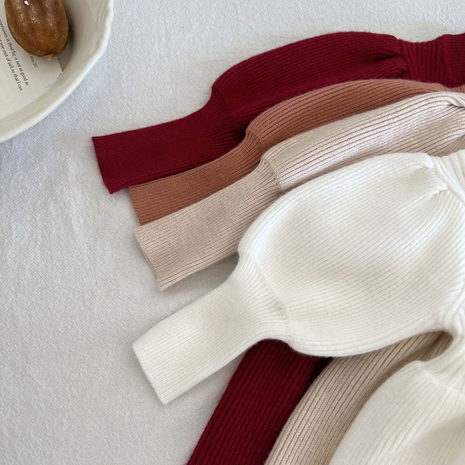 Sweater Dress,Toddler Girl Knit Sweater Dress Kids Long Sleeve Casual Birthday Party Dresses,Fall Sweater Dress,6-12 Months,Z01 White