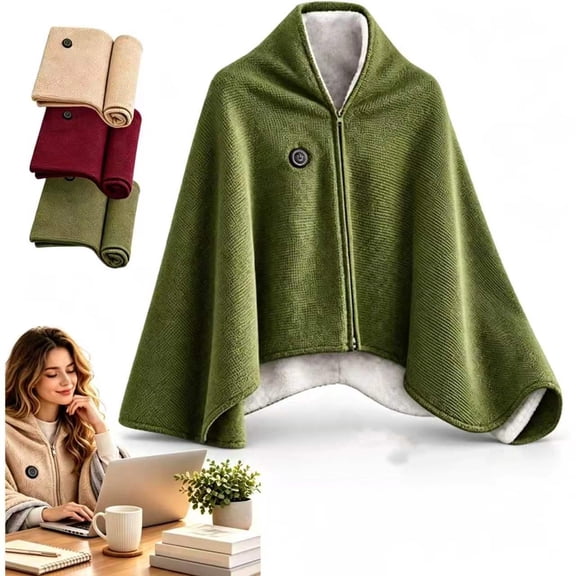 2027 Heated Shawl Wraps for Women, Portable Heated Blanket Cordless
Portable USB Heated Blanket Shawl with 3 Heat Levels, 15-Second Heating, Wearable Heating Blanket for Home Office Travel