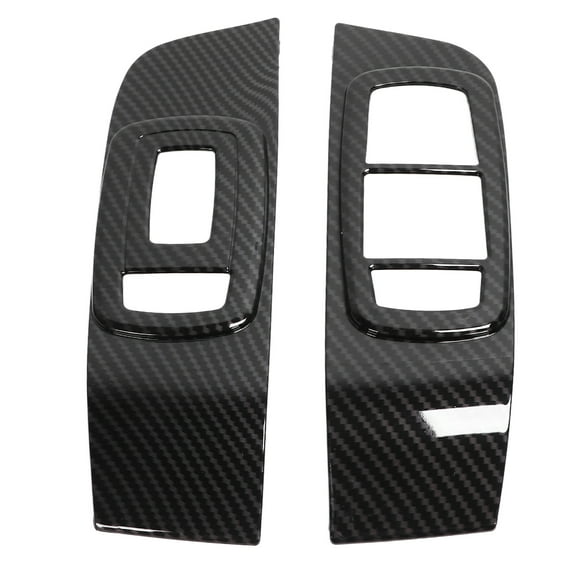 Lunette de Panneau de commutateur de fenêtre pour Challenger 2015-202, 2 pièces de Remplacement d'accessoires de Panneau de commutateur de Garniture de lève-vitre en Fibre de Carbone ABS