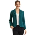 thumbnail image 1 of ChaqueDe Traje De ChaqueElástiCon Cuello De SolaPaOficiDe Trabajo PaMujer Azul Pavo Real XL, 1 of 6