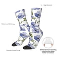 thumbnail image 2 of Yiaed Blue Flax Flowers Print Great elasticity Crew Socks Sports socks for Men and Women, 2 of 5