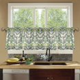 thumbnail image 4 of Yayeee Kitchen Curtains Tier Set of 2 Light Filtering 57"x36" Over Sink Window Panels, Beige Floral, 4 of 7