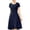 Navy, variant on Dresses for Women, Women's A-Line Midi Dress, Short Sleeve Round Neck Button Front Casual Work Dress with Pockets for Summer