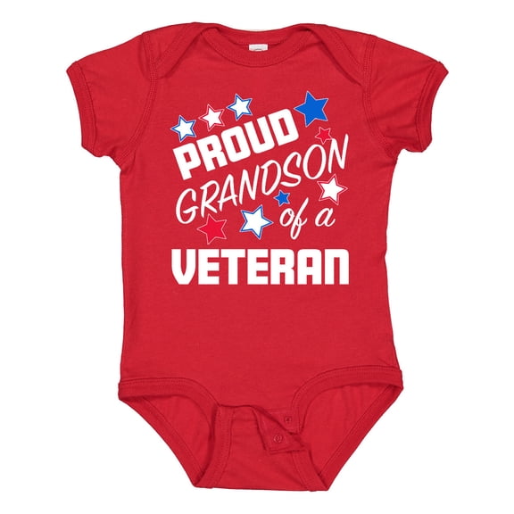 Inktastic Proud Grandson of a Veteran Veterans Day Boys Baby Bodysuit