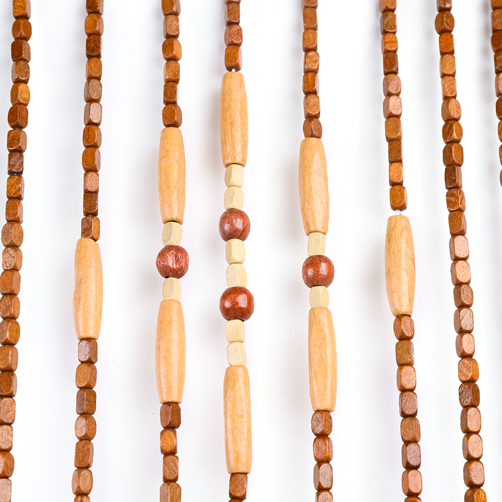 32 Lines Wooden Bead Curtain Porch Partition Curtain Window Shade Home Living Room Decor