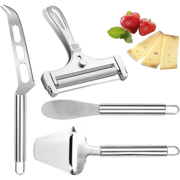 4 Pieces Stainless Cheese Slicer Wire for Block Cheese, Adjustable Thickness Cheese Cutter Cheese Slicer Set