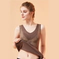 thumbnail image 5 of Amvlyk Fleece Tank Tops for Women Sleeveless Lace Thermal Vest Warm Base V Neck Seamless Fleece Underwear Tops Bottoming Vest for Cold-Proof Weather, 5 of 6