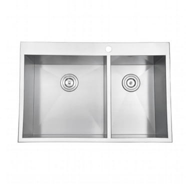Overmount 16 Gauge 33 in. Kitchen Sink Double Bowl