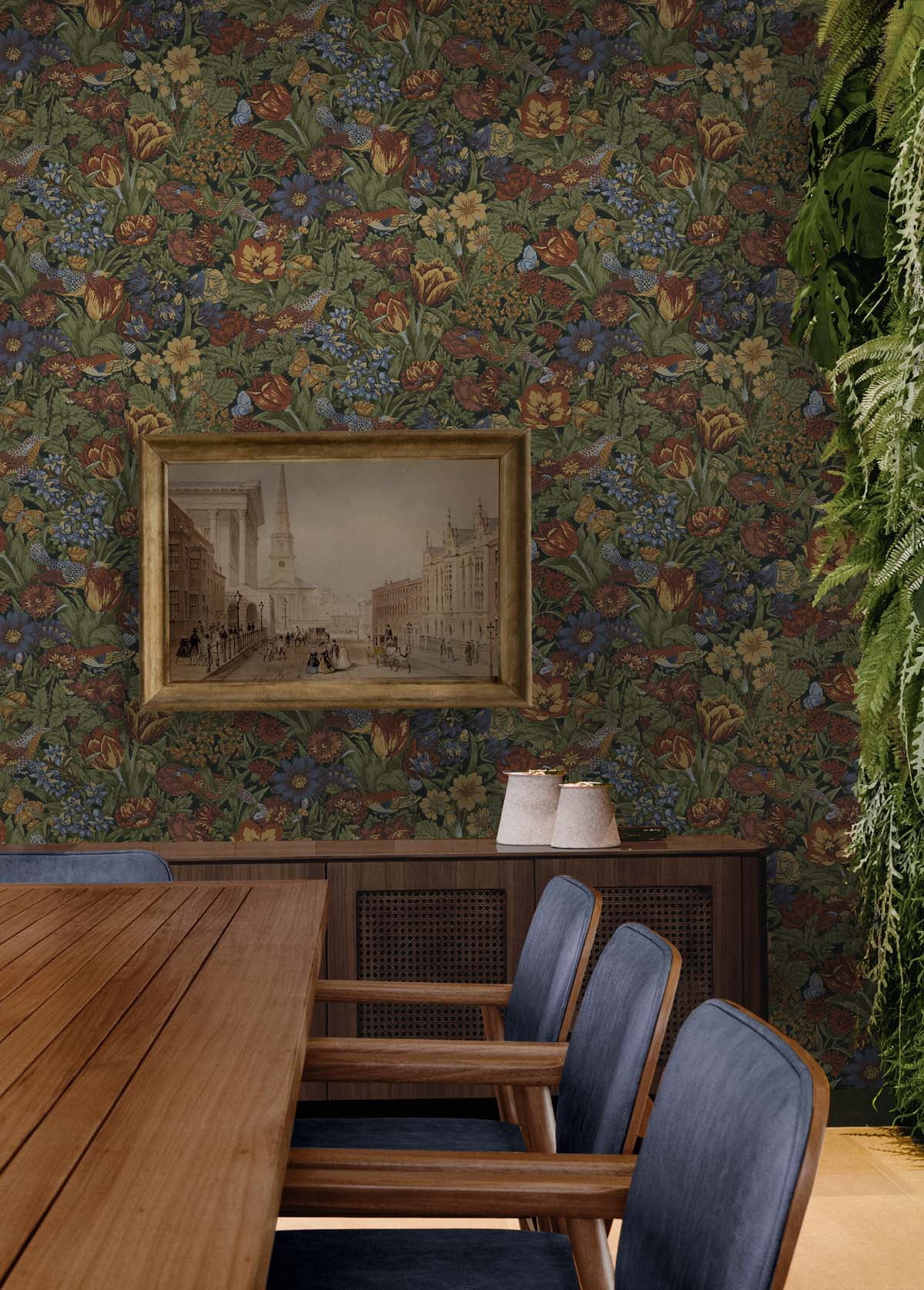 NextWall  Bird Floral Peel and Stick Wallpaper 20.5 in. W x 18 ft. L - Russet & Riverside