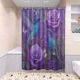 thumbnail image 5 of RMDQTR Shower Curtain and Rug Sets 4pcs Bathroom Sets Includes 12 Free Hooks 66" x 72" Lavender Hummingbird Dream, 5 of 8