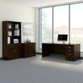 thumbnail image 2 of Pemberly Row 72"W Office Desk with Bookcase and File Cabinets in Mocha Cherry, 2 of 7