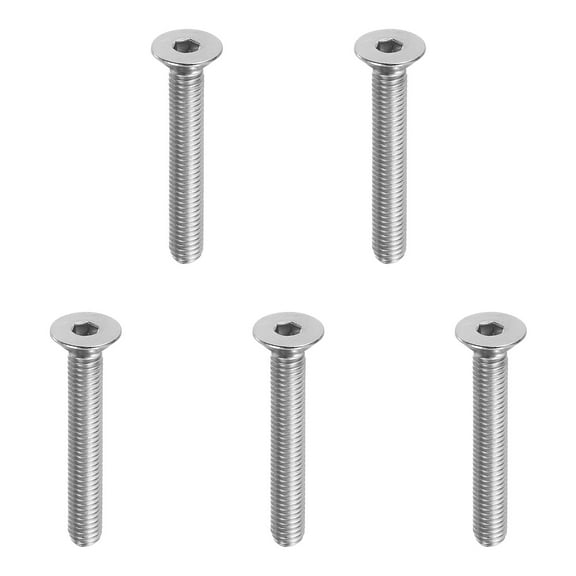 Uxcell M8 x 55 mm Flat Head Socket Cap Screws, 5 Pack 304 Stainless Steel 18-8 Machine Screws Flat Countersunk Bolts