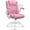 Pink, variant on Leather Office Chair, PU Home Computer Desk Chairs with Ergonomic Back Support, 360°Swivel Free, Small Gaming Chair with Wheels and Adjustable Armrests, for Short People Use(1 pack, Grey)