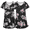 Black Flower+pink Flower, variant on 2 Pack Nightgowns for Women Flare Short Sleeve Sleepshirt V Neck Sleepwear Pajama Dress