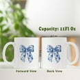 thumbnail image 6 of Chinoiserie Floral Bows Coffee Tea Mugs, Coquette Grandmillennial Bows Ceramic Coffee Mug, Vintage Blue Coffee Cup, 11oz Ceramic Cup White, 6 of 6