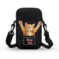 thumbnail image 2 of HELLHERO Women Shoulder Bag Cat Peeking Out Hug Me Stylish Polyester Adjustable Strap Adults 4.33"x1.97"x7.09" Travel Daily Use, 2 of 7