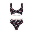 thumbnail image 4 of Rocae Rose Flowers for Bikini Set for Women Two Piece Sexy High Swimsuits Split Crossover Bikini XX-Large, 4 of 9