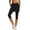 Black Pants, variant on Women Casual Knit Pull On Skirt Pants With Pockets Stretchy Capri Leggings For Tennis Yoga Trendy Ladies Solid Color Summer Trousers