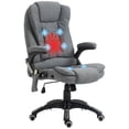 thumbnail image 2 of Vinsetto 6 Point Vibration Massage Office Chair with Heat, High Back Executive Office Chair with Padded Armrests, Linen Reclining Computer Chair, Deep Gray, 2 of 9