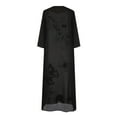 thumbnail image 4 of CHUANK Womens Summer Dresses Flowy Elegant Floral Print Plus Size Sleeveless Maxi Dress and Chiffon Coverups Two-Piece Set, 4 of 7