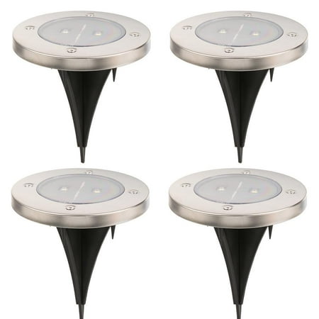 4pcs 2 Leds Solar Ed Ground Light Outdoor Garden Landscape Lighting Pathway Stairway Black Base 4pcs 2 Leds Solar Ed Ground Light Outdoor Garden Landscape Lighting Pathway Stairway Black Base