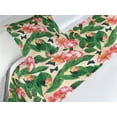 thumbnail image 3 of Leaves Greenery Bed Runner Set, Garden Scene Flowers Boho with Leaf Pattern Cottagecore Print, Decorative Bedding Scarf & a Pillow Sham for Hotels Homes, Twin, Lime Green Dark Coral, by Ambesonne, 3 of 3