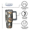 thumbnail image 3 of Halloween 30oz Gift Coffee Tumbler with Handle and Straw Lid – Leak Proof Travel Mug – Pumpkin Spooky Cup, 3 of 5