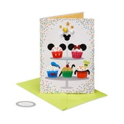 Papersong Premium Disney Cupcakes Birthday Card, Mickey, Mini, Donald, Goofy, Pluto (Sweet Wishes)