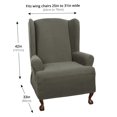 thumbnail image 3 of Zenna Home Stretch Pixel 1-Piece Wing Back Arm Chair Furniture Cover Slipcover, Dark Olive Green, 3 of 8