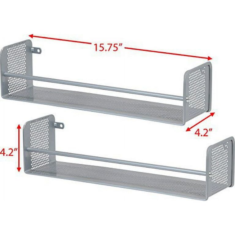 Hubert Silver Steel 2-Tier Commercial Hanging Spice Rack - 14 1/4L x 5W x 22
