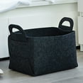 thumbnail image 4 of Meggemo Felt Storage Basket Collapsible Laundry Hamper Fabric Organizer Bin for Dirty Clothes Toys Sundries Home Bedroom Bathroom Tidy Storage, 4 of 6
