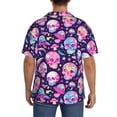 thumbnail image 5 of Fotbe Skull mushroom colorful cute print Short Sleeve Button Down Shirts for Men Casual Summer Beach Wrinkle Free Shirt-Large, 5 of 7