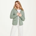 thumbnail image 2 of Aran Woollen Mills Women's Cable Stitch Cardigan Sweater, Ocean Mist, Medium, 2 of 4