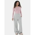 thumbnail image 2 of No Boundaries Soft Fleece Wide Leg Pants, 30” Inseam, 1 or 2-Pack, Women’s XXS-4X, 2 of 10