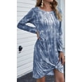 thumbnail image 5 of Vestido corto informal con tinte de corbata para mujer, cuello redondo, sin mangas, camiseta suelta de verano, minivestido Fokelyi CDWJ576-15, 5 of 5