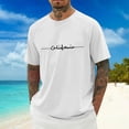 thumbnail image 1 of T-shirt Graphique Lettre Ville Mode Urbaine Manches Raglan Col Rond Confort Quotidien pour Hommes avec Ambiance Décontractée Quotidienne, 1 of 4