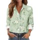 thumbnail image 1 of TaTaai Ladies Button Down Shirt Long Sleeve Notch Collar Floral Print Casual Top Breathable Cotton Loose Fit Blouse for Spring Gift, 1 of 6