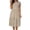 Khaki, variant on Summer Dresses for Women Casual Linen Dress Zipper Round Neck Short Sleeve Tiered A-Line Ruffled Elastic Waist Solid Color Beach Vacation, Purple L