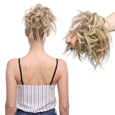 S Noilite Fluffy Messy Wavy Ponytail Bun Scrunchies Tousled Updo